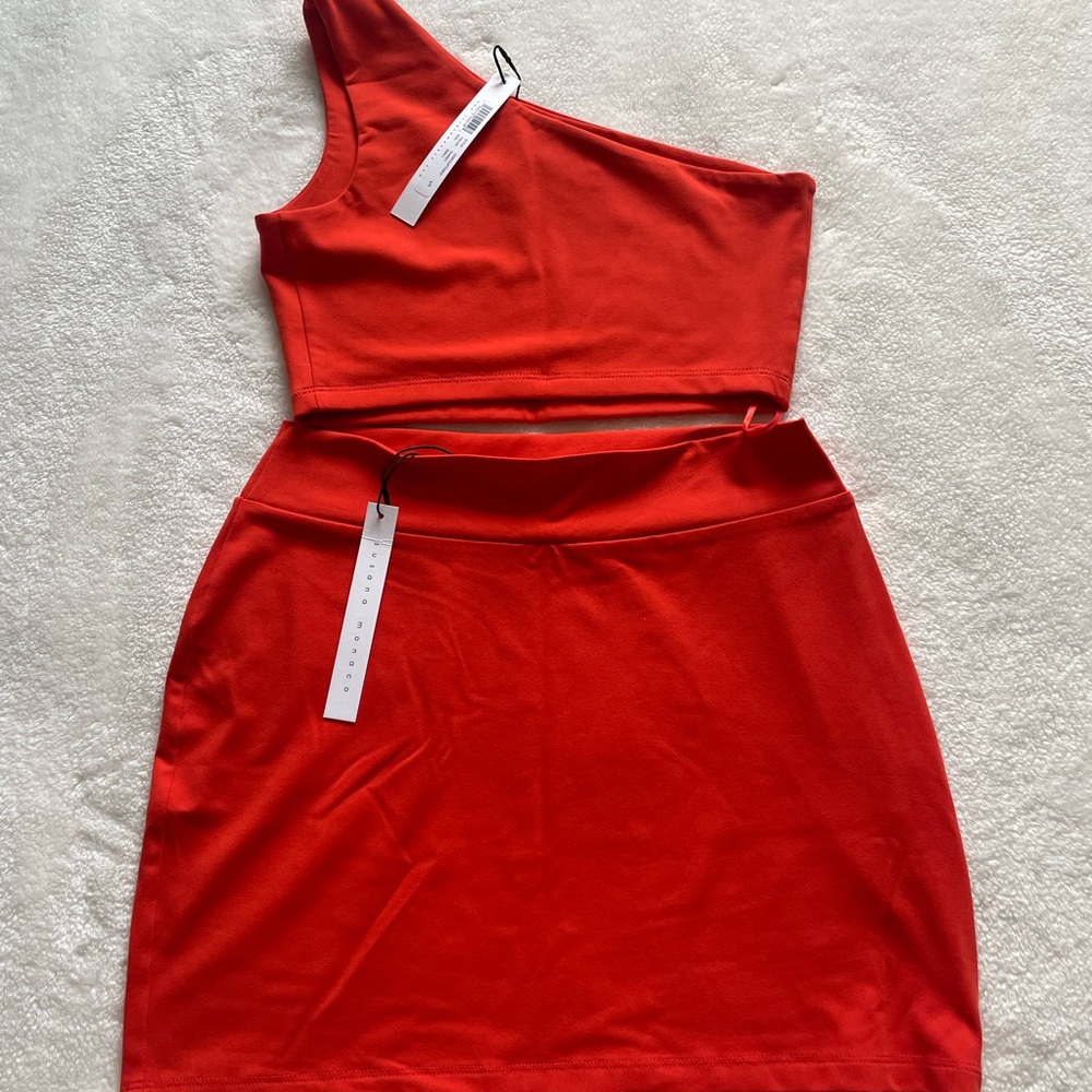 Susana Monaco Red One-Shoulder Bodycon Dress